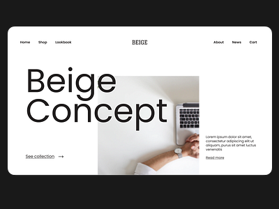 Beige Homepage design minimal ui ux web