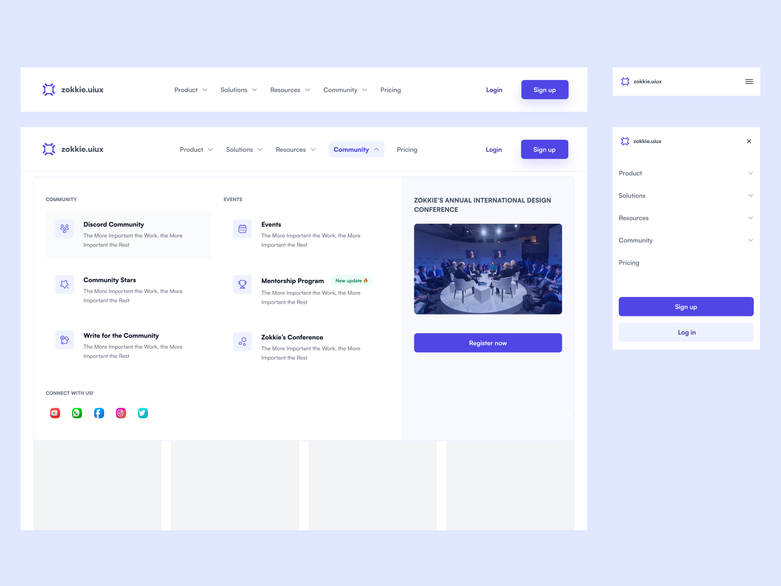 Header Navigation by Peter Zokoro on Dribbble