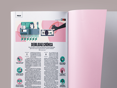 Dollar vs Peso. Editorial Illustration