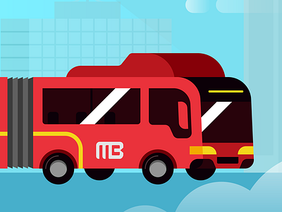 Metrobus bus cdmx flat design icon metrobus mexico city vector