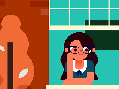 Smart Girl character design girl glasses nerd vector
