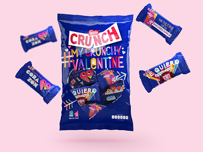#MyCrunchyLove branding cherry bomb chocolate chocolate bar cute kids love mockup valentine day valentines