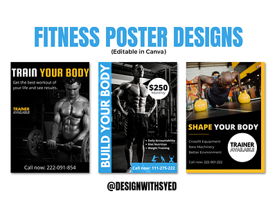 Best Gym Workout Poster Designs 2022 canva canvadesign fitness fitnessposter graphic graphic design social media socialmediaposts templates