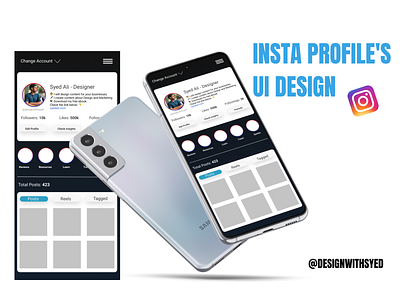 Instagram's UI Design by Syed Ali @designwithsyed graphic design instagram social media ui uiux ux webdesign