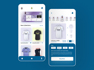Real Madrid Mobile Application - Ui Design app ui jersey app jersey shop app madrid app real madrid real madrid application rma app ui ui design ui ux vinicuis jr