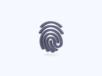 Fingerprint 3d 3d art 3d artist 3d design 3d designer 3d icon 3d icons 3d modeling icon illustration ui ui design