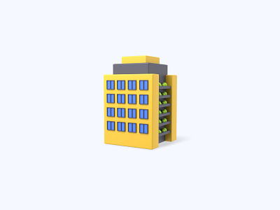 Building 3D icon 3d 3d art 3d artist 3d design 3d designer 3d icon 3d icons 3d modeling building freebie freebies icon illustration ui