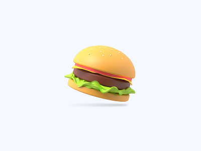 Burger 3D icon 3d 3d art 3d artist 3d design 3d designer 3d icon 3d icons 3d modeling burger fastfood food freebie freebies icon illustration ui