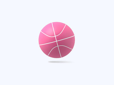 Dribbble 3D icon