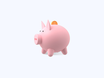Piggy bank 3D icon