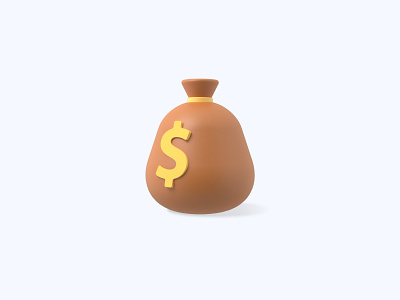 Money bag 3D icon