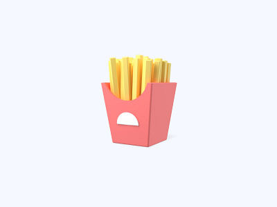 French fries 3D icon 3d 3d art 3d artist 3d design 3d designer 3d icon 3d icons food freebie freebies french fries fries icon icons ui