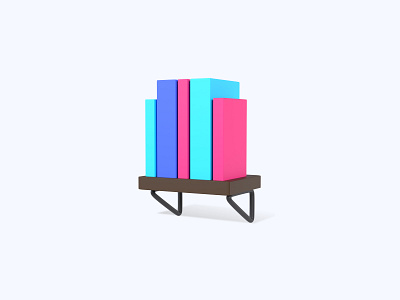 Bookshelf 3D icon 3d 3d art 3d artist 3d design 3d designer 3d icon 3d icons bookshelf freebie freebies icon icons ui