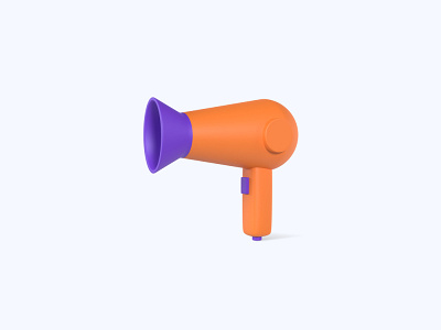 Hair dryer 3D icon