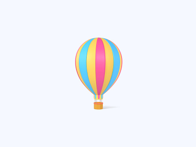 Hot air balloon 3D icon