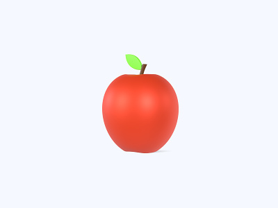 Red apple 3D icon