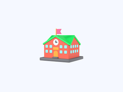 School 3D icon