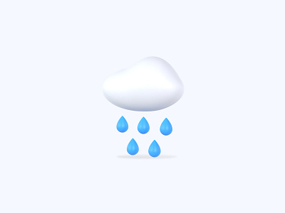 Rain 3D icon 3d 3d art 3d artist 3d design 3d designer 3d icon 3d icons freebie freebies icon icons rain