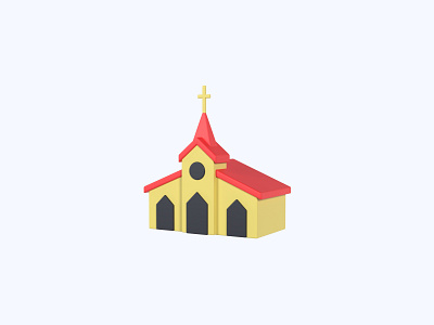 Church 3D icon 3d 3d art 3d artist 3d design 3d designer 3d icon 3d icons freebie freebies icon icons ui