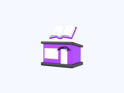 Bookshop 3D icon 3d 3d art 3d artist 3d design 3d designer 3d icon 3d icons freebie freebies icon icons ui