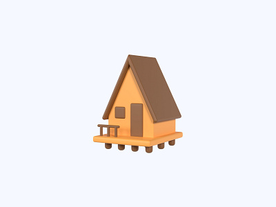 Bungalow 3D icon