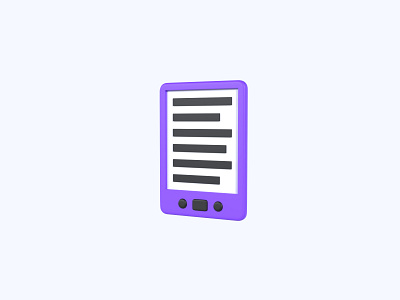 Ebook reader 3D icon