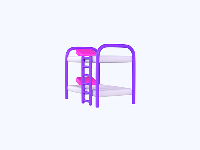 Bunk bed 3D icon