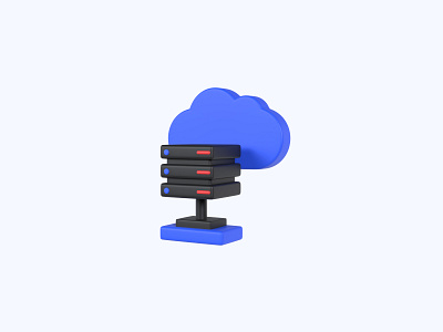 Cloud hosting 3D icon