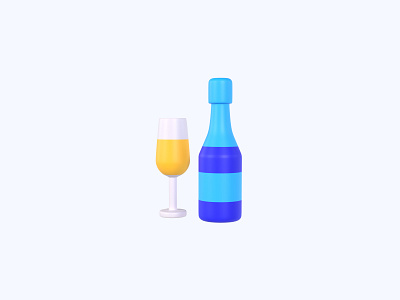 Champagne 3D icon