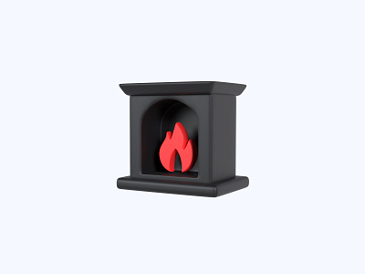 Fireplace 3D icon 3d 3d art 3d design 3d designer 3d icon 3d icons freebie freebies icon icons ui