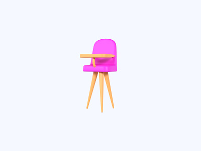 High chair 3D icon 3d 3d art 3d design 3d designer 3d icon 3d icons freebie freebies icon icons ui