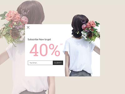 Daily UI Day 001 - Subscription Modal Form [free sketch] discount e commerce flower free sketch sketch3 subscription women