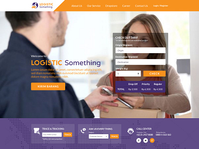 Homepage Logistic Tracking Page courier page homepage landing page landingpage logistic one page onepage tracking