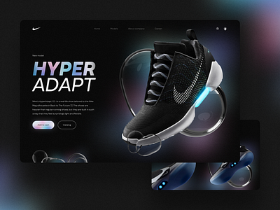 Nike product page concept design figma graphic design hyperadapt landing page nike nike concept nike design nike shoes product page product page design top design ui web design website website design