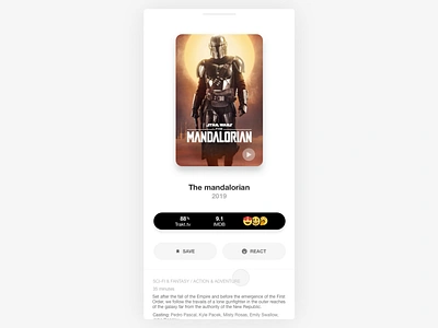 TV App Details app clean mobile movies principle reaction sketch starwars tv tvshow ui ux