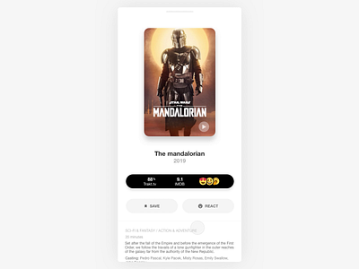 TV App Details app clean mobile movies principle reaction sketch starwars tv tvshow ui ux