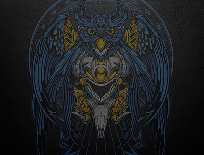 my mecha of Owl haunted illustration logo tshirt tshirtdesign vector