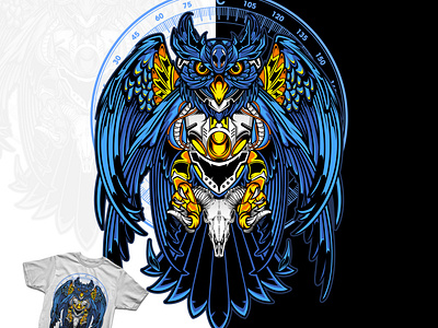 ready owl graphic mecha design illustration tshirt tshirtdesign vector