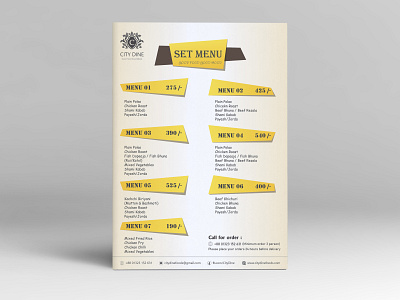 Set Menu Design for Restaurant branding design illustration vector