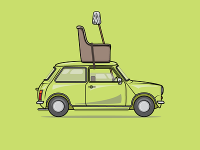 Mr. Bean's Shopping Car Flat Vector illustration by vinvecto on Dribbble