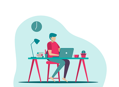 Work From Home Flat Vector Illustration flat design flat vector illustration ui vector