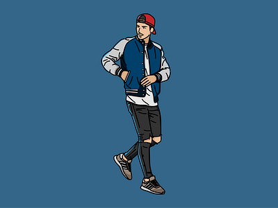 Boys OOTD avatar in Minamilst Flat Line Vector