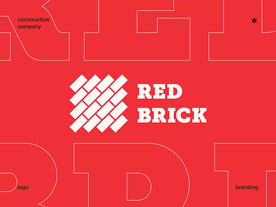 Red Brick® / Logo black brand design branding brick building clean colors construction design graphic design logo minimal orange red square white