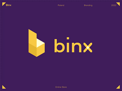 Binx® / Branding box brand design branding clean design graphic design logo minimal mockup purple yellow