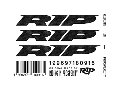 RIDING IN PROSPERITY — PIECE 1 typography