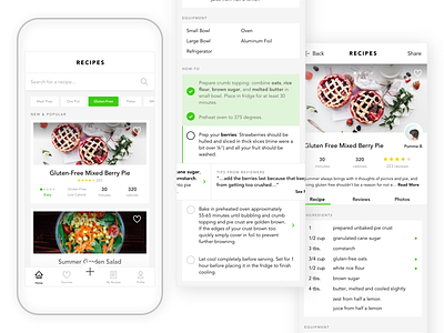 Recipes Challenge challenge checklist filter iteration mobile product recipe ui