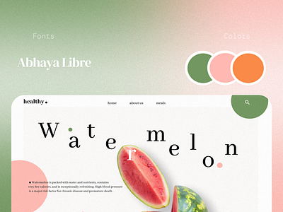 Healthy Website color palette colorful design design art fonts header header design website website concept website design websites