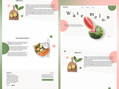Healthy Full Website colorful design header healthy layout layout design web design website website concept website design
