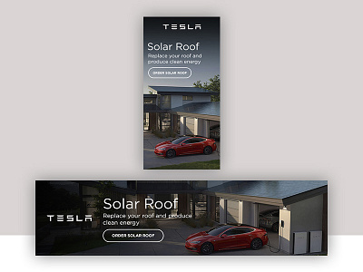 Banners Tesla Solar Roof adobe photoshop ads design banner ad banner design banners photoshop solar energy solar panel solar system tesla