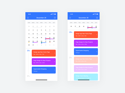 Calendar Page calendar ui